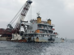 Bangkai KMP Tunu Pratama Jaya di Selat Bali Di Angkat