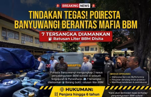 Tindakan Tegas Polresta Banyuwangi Berantas Mafia BBM, Tujuh Tersangka Di Amankan